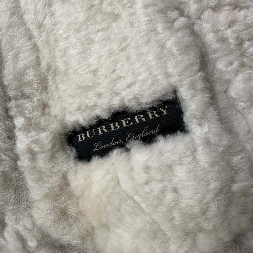Brown Shearling-Lined Aviator Jacket with Cream Collar - Picture 10 of 13